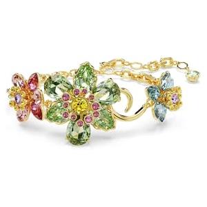 Swarovski Bracciale Idyllia Multicolore Fiore Placcato Oro con Cristalli e Zirconia Cubica