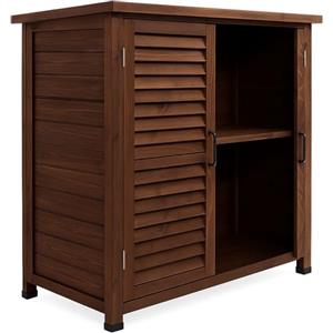 Frankystar Arborea - Armadietto da Giardino 87x96,5x46,5 cm 2 Ante con Tetto Spiovente in Legno di Abete per Attrezzi