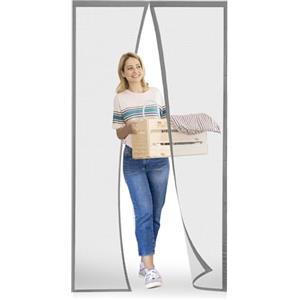 Meet Beauty Zanzariera Magnetica 100 x 240 cm per Porte, Upgrade Zanzariera Porta Finestra, Grigio Argento