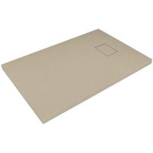 Arreditaly Piatto Doccia Spessore 2.6 Cm In Resina Effetto Pietra Stone Ardesia Antiscivolo Riducibile Indistruttibile Filopavimento Arredo Con Griglia Di Copertura Colore Tortora (Beige) (70 x 90 cm)