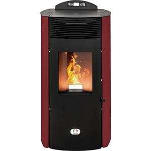 STUFE A PELLET ITALIA Siberia Aria New 18 KW Doppia Canalizzazione WiFi - Stufa ad Aria Ventilata Efficienza 91% Scalda 180m² Autonomia 30H Programmabile 5 Velocità e Potenze Garanzia 24 Mesi Rosso