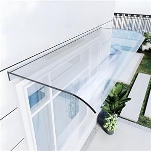 Morlinca Pensilina da Esterno, Tendalino per Finestra, Tettoia in Policarbonato Trasparente, Impermeabile e Anti-UV, Pensilina Invisibile per Porta e Ingresso (50x400cm/19.6x157.4in)