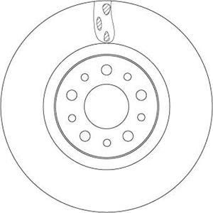 TRW Disco Freno DF6933 Anteriore Ventilato per FIAT TIPO - 281mm, 43.4mm Altezza