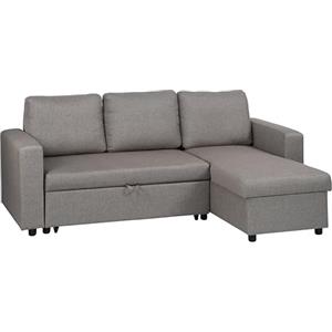 Totò Piccinni Divano Angolare NETTUNO 3 Posti con contenitore in tessuto imbottito con braccioli (Beige)