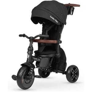 QPLAY Triciclo evolutivo QPLAY Comfo Max 7 in 1 multi accessoriato, fronte strada e fronte mamma, reclinabile, adatto a bambini dai 10 ai 72 mesi, pieghevole, portata fino a 25 kg, black
