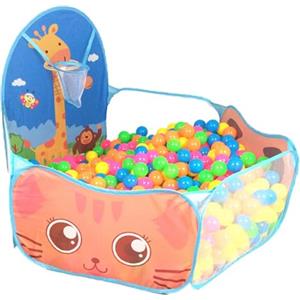 AZIDWERYQ Piscina per Palline per Bambini, Pieghevole, in Schiuma, con canestro da Basket, Robusta e Resistente agli Strappi, per casetta da Gioco per Bambini, per Gattonare, Palline Non Incluse, per
