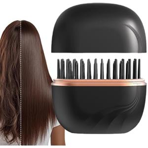 Qidures Mini Piastra Per Capelli - Mini Pettine Elettrico Senza Fili 2 In 1, Controllo Della Temperatura A 3 Velocità, Spazzola 2 In 1 Lisciante Senza Fili Per Uso In Viaggio