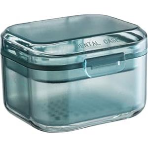 DLNXRUIS porta apparecchio denti,porta dentiera Dispositivo ortodontico invisibile a 3 livelli，portatile per porta bite dentale,Basket per protezione dentale (blu, 8 * 7.3 * 5.5cm)