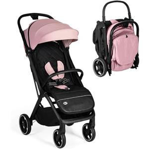 MS BabyWorld - Passeggino iWalk con chiusura automatica - Dalla nascita fino a 48 mesi | Pulsante di chiusura | Ammortizzatori | Cappottina XXL idrorepellente | Ruote grandi | Reclinazione massima
