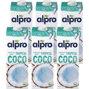 Alpro Bevanda al cocco originale, 100% a base vegetale, senza lattosio e latticini, 1 litro (6 x 1 L)