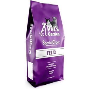 Special Crock Crocchette per Gatti Felix Cibo Alimento Secco Con Carne Ideale per Gatti di Tutte le Razze e Età Sacco da 20 kg Prodotto Made in Italy