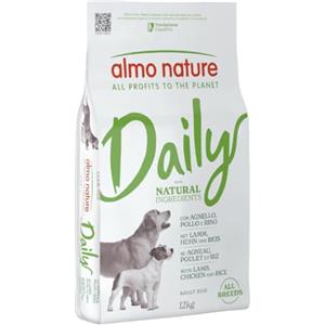 Almo Nature Daily - Crocchette per Cani Adulti - Gusto Agnello, Pollo e Riso - Cibo Secco Completo e Bilanciato - Sacco da 12 kg