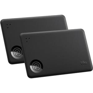 Life360 Tile by Life360 Slim - Localizzatore e tracker Bluetooth per portafogli, etichette di bagagli, passaporti e altro. Compatibile con iOS e Android. Trova telefono. Pacchetto da 2 (Nero)
