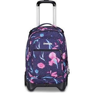 Invicta Trolley Scuola Plug Fantasy Shine, Viola, 3 in 1, Zaino Doppio Scomparto Con Carrello Sganciabile, Tasca Per PC, Tasca Per Borraccia, 34 lt, Scuola Media e Superiore, Viaggio, Zaino Ragazza