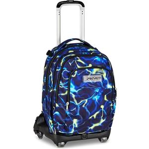 Seven Trolley Scuola Jack 8 Ruote Detach ELECTICVIBE BOY, Blu, 43 L, Scomponibile, Zainetto staccabile, 4 in 1, Cross-over System, Tasche multifunzione, Scuola elementare e media, Bambino, Ragazzo