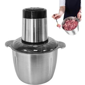 Flkiglm Tritacarne | Tritatutto Elettrico - 2L Acciaio Inossidabile Compatto Multifunzionale Robot da Cucina per Tritare Cipolle Preparazione Pasti Burgers Cottura Domestica Triturazione e Altro