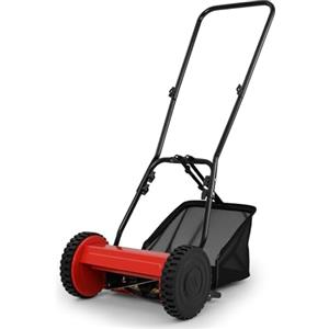 RELAX4LIFE Tagliaerba a Spinta, Tosaerba con Larghezza di Taglio di 40 cm, Raccoglitore da 18,5 L, 2 Ruote Antiscivolo, Tosaerba Manuale per Giardino e Patio