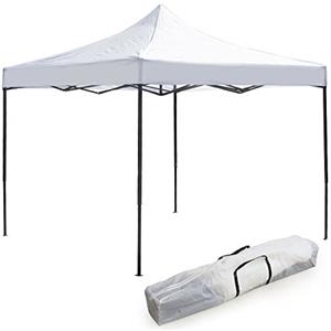 Brico Point GAZEBO RICHIUDIBILE 3X3 Mt IN PVC PADIGLIONE AUTOMATICO IN TESSUTO A FISARMONICA COLORE BIANCO CON SACCA DA TRASPORTO