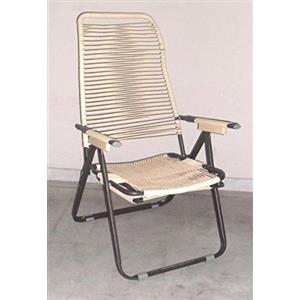 sal mar Sedia Poltrona Sdraio MOD cordonata Colore Ecru Metallo Schienale Regolabile