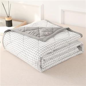 DOTBUY-SHOP Copriletto Trapuntato Matrimoniale Singolo, Controllo Trapuntino Coperta Estivo Primaverile Reversibile Trapunta Autunno Coperta Leggera per Camera da Letto (Bianco,150x200cm)