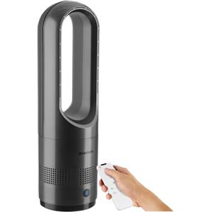 tectake® Ventilatore a Torre Silenzioso, Ventilatore Portatile a Piantana Senza Pale, 8 Velocità, Oscillazione 80°, Timer Regolabile, Pannello Touch LED, Telecomando, Per Casa e Ufficio - Antracite