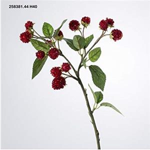 EDG Enzo De Gasperi Ramo di More Artificiale Rosso Scuro x15 - Altezza 40 cm