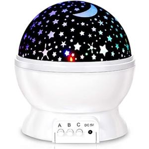 YFDGD Proiettore Stellato Luce Notturna Rotante Cielo Luna Lampada Galassia Lampade Decorazione Camera Da Letto Casa Luci Di Natale Starlight For Bambini Regalo Immagini Chiare(3W White)