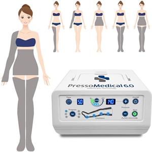 MESIS PressoMedical 6.0 FOUR4 a 4 camere d'aria Pressoterapia Medicale: dotazione Pro (con 2 gambali + Kit Slim Body + 1 Bracciale)