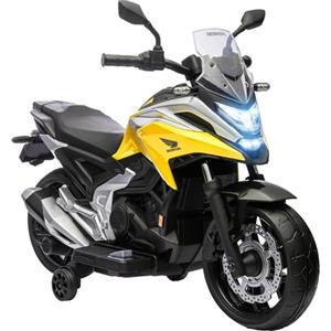 AIYAPLAY Moto elettrica per bambini con MP3, USB, ruote stabilizzatrici, musica, fari, moto elettrica per bambini con 2 ruote stabilizzatrici per bambini dai 3 ai 6 anni, giallo
