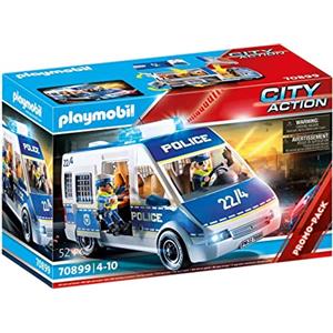 PLAYMOBIL City Action 70899 Furgone della Polizia con Luci e Suoni - Giocattolo per Bambini dai 4 Anni
