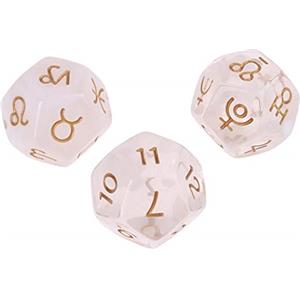 Kelisdi 12 dadi astrologici per gioco di dadi per divinazione tarocchi carte di intrattenimento accessori dadi libro