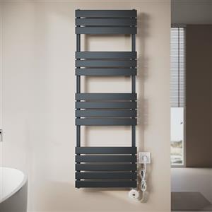 SONNI Scaldasalviette elettrico 1450 x 500 mm antracite con barra riscaldante WIFI Smart 800 Watt, riscaldatore piatto scaldasalviette elettrico con elemento riscaldante intelligente per radiatori da