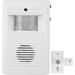 Tiiyee Sensore di Movimento, Wireless Infrarossi Allarme Antifurto Negozio Casa Sensori e Ricevitore Rilevatore Sistema Sicurezza Domestica Campanello Kit Carrabile Adatto per Appartamento Garage Hotel