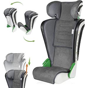 WALSER seggiolino auto premium Noemi, ECE R129 seggiolino auto bambini 100-135 cm (circa 3-8 anni), comodo sedile per veicolo con/senza i-Size, dimensioni sedile 57x46x22 cm antracite