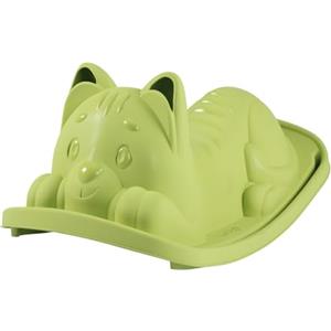 Smoby Life - Dondolo monoposto gatto Gatto, colore Verde, Seduta ergonomica, per bambini dai 18 mesi, con plastica Riciclata, 7600830108