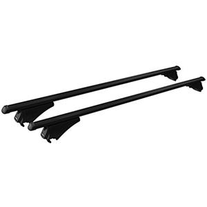 MENABO TIGER BLACK XL 000086000000 Barra Portatutto da Tetto nere, per Auto con Railing Aperti, Nero, 135 cm, Portata 75 kg, Sistema T-Slot 20 mm