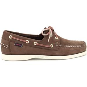 Sebago Docksides Portland Mocassino da Barca Uomo Brown Seal Yellow Nubuck