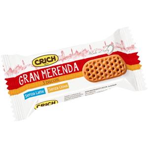 Generico Crich Gran Merenda, Biscotti Italiani Senza Latte e Senza Uova, 80 Confezioni Monodose da 3 Biscotti, Made in Italy