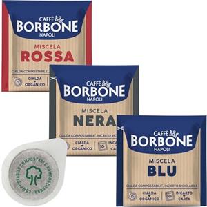 CAFFÈ BORBONE 3x50 cialde Caffè Borbone (PACCO DEGUSTAZIONE 50 CIALDE MISCELA NERA, 50 BLU E 50 RED)