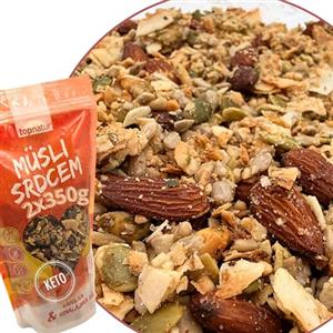 CRUNCHOLOGY Keto Granola Senza Zucchero - Muesli Vaniglia e sale dell'Himalaya, Low Carb Musli, Glutenfree | Cereali Senza Glutine | Muesli Senza Zucchero | Paleo Chetogenico confezione 2x350g