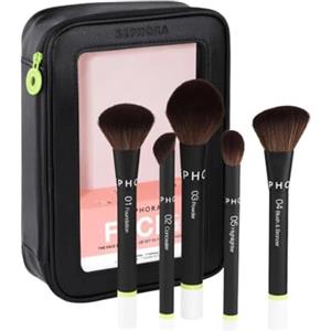 Sephora Set di pennelli per il viso, 5 pennelli da trucco e 1 borsa per il trucco