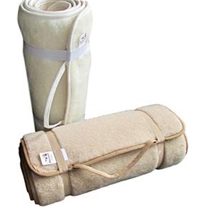 Alpenwolle - Tappetino da yoga e da ginnastica, antiscivolo, 100% lana (bianco, 50 x 70 cm)