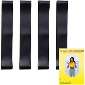 Generico Set di 4 Bande Elastiche Fitness in TPE - Loop Band per Allenamento, Yoga e Riabilitazione (Nera (15-20 kg))
