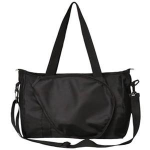 Eawfgtuw Borsa per racchette da donna di grande capacità, in tessuto Oxford 1680D, con scomparto dedicato per racchette da badminton e pickleball, tracolla regolabile, borsone sportivo (nero, taglia L