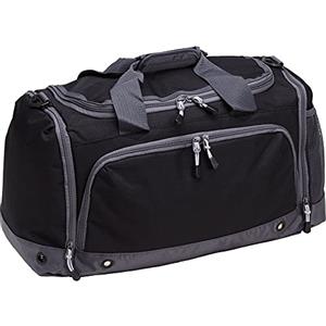 Aurora Store Borsone da palestra in poliestere unisex donna uomo bambino per personalizzazione 27x55x25 cm vari colori multitasche (Nero)