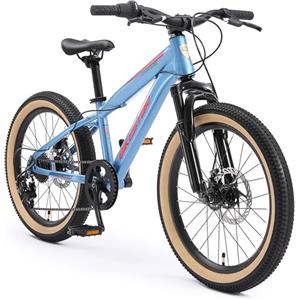 BIKESTAR MTB Mountain bike 20 alluminio per bambini 6-9 anni | Bicicletta telaio pollici 11 velocità Shimano, hardtail, freni a disco, sospensioni | Blu