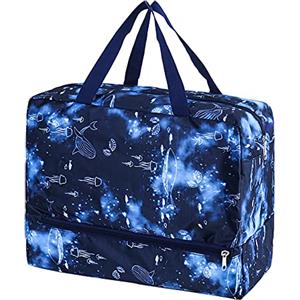 Hixingo Borsa Palestra con Scomparto per Scarpe, Piccola capacità Borsone Viaggio Borse Piscina Sportiva Duffel Bag per Uomo Donna Pieghevole Borsa a Tracolla Campeggio