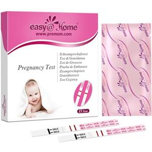 Easy@Home 15 x Test di Gravidanza Precoce: Ultra Sensibile Test Gravidanza 10mIU/ml - Pregnancy Test Altamente Accurato Rilevamento Rapido & Risultato Rapido (15 HCG Test)
