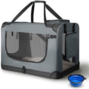 Juskys Trasportino per Cani Lassie XL pieghevole e portatile 56x81x58 cm con coperta, borsa e maniglie - trasportino pieghevole per cani, gatti e animali domestici - tessuto Oxford - Grigio