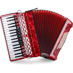 Classic Cantabile Fisarmonica Classic Cantabile 72 Bass Secondo V Rossa, 72 bottoni bassi | 34 tasti al discanto, 3 voci, 5 registri al discanto, 2 cinghie regolabili in lunghezza, Dimensioni (LxAxP): 43 x 38, 6 kg